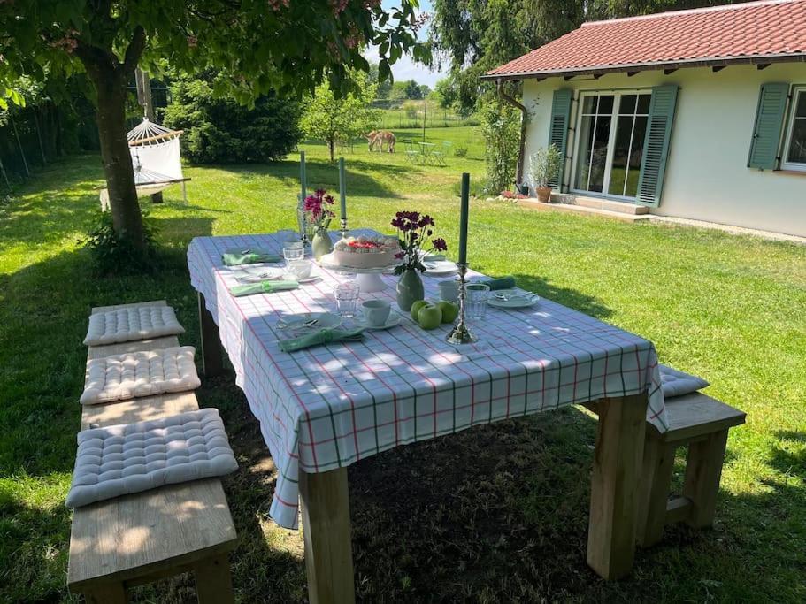Idylisches Cottage Mit Reh Worthsee Esterno foto