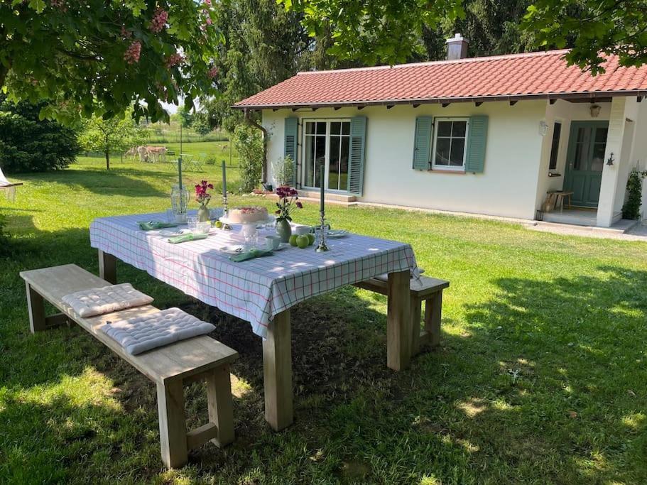 Idylisches Cottage Mit Reh Worthsee Esterno foto